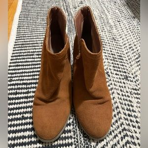 Urban Outfitters suede ankle booties with 3 inch heel.